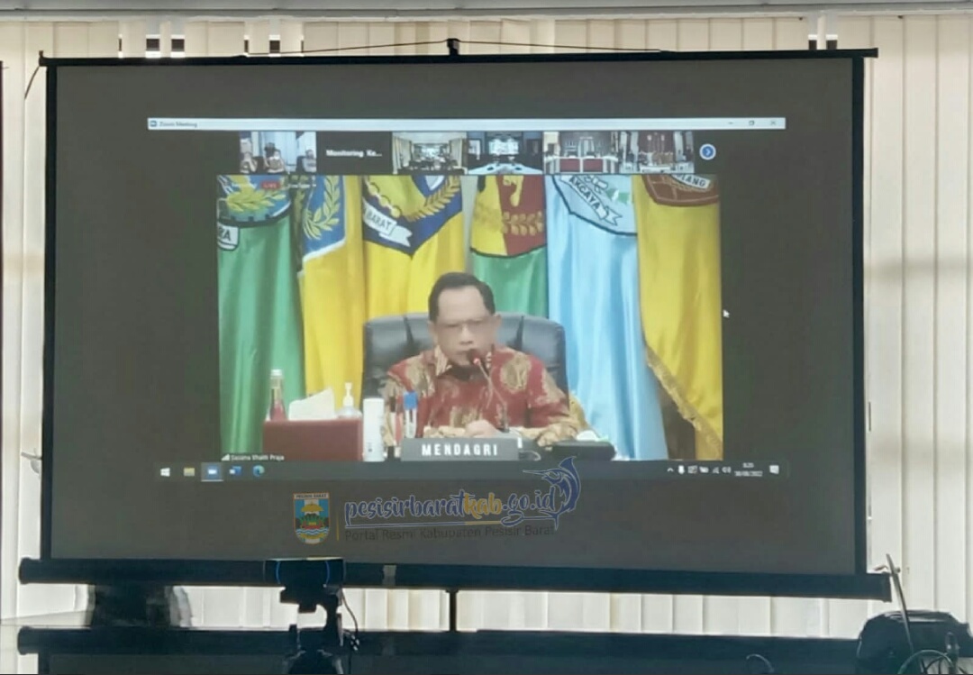 Pemkab Pesibar Rapat Kordinasi Pengendalian Inflasi Bersama Kemendagri RI